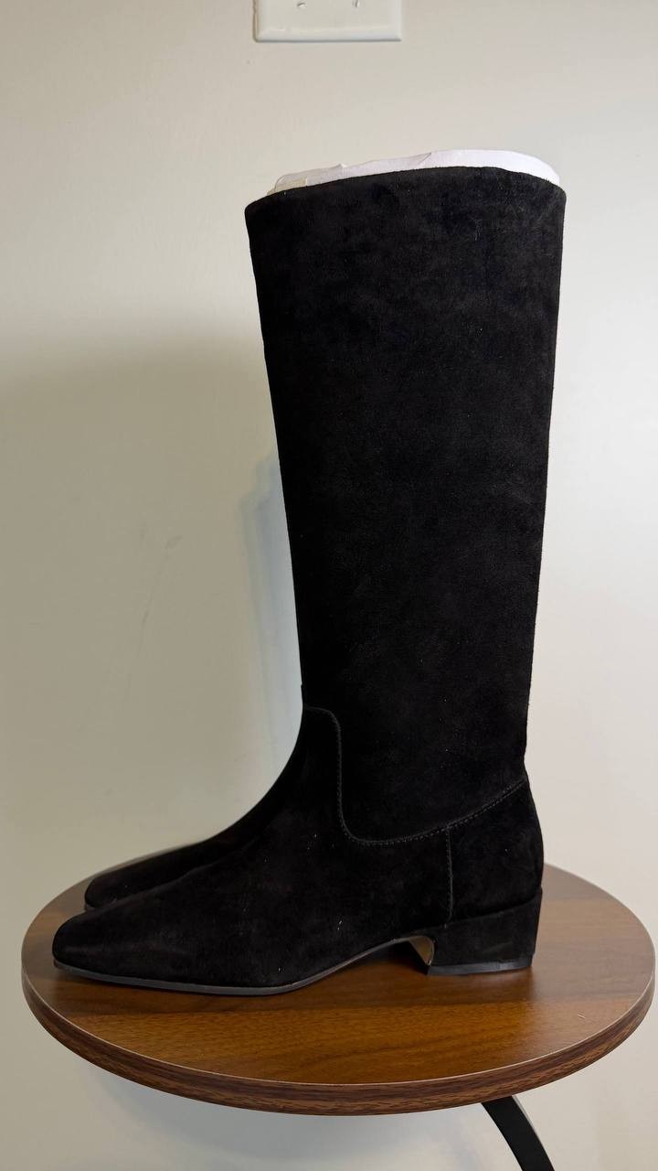 Steve Madden Dantelle Boots 5.5 Black Suede Square Toe[Some scuffs]NIB msrp$179