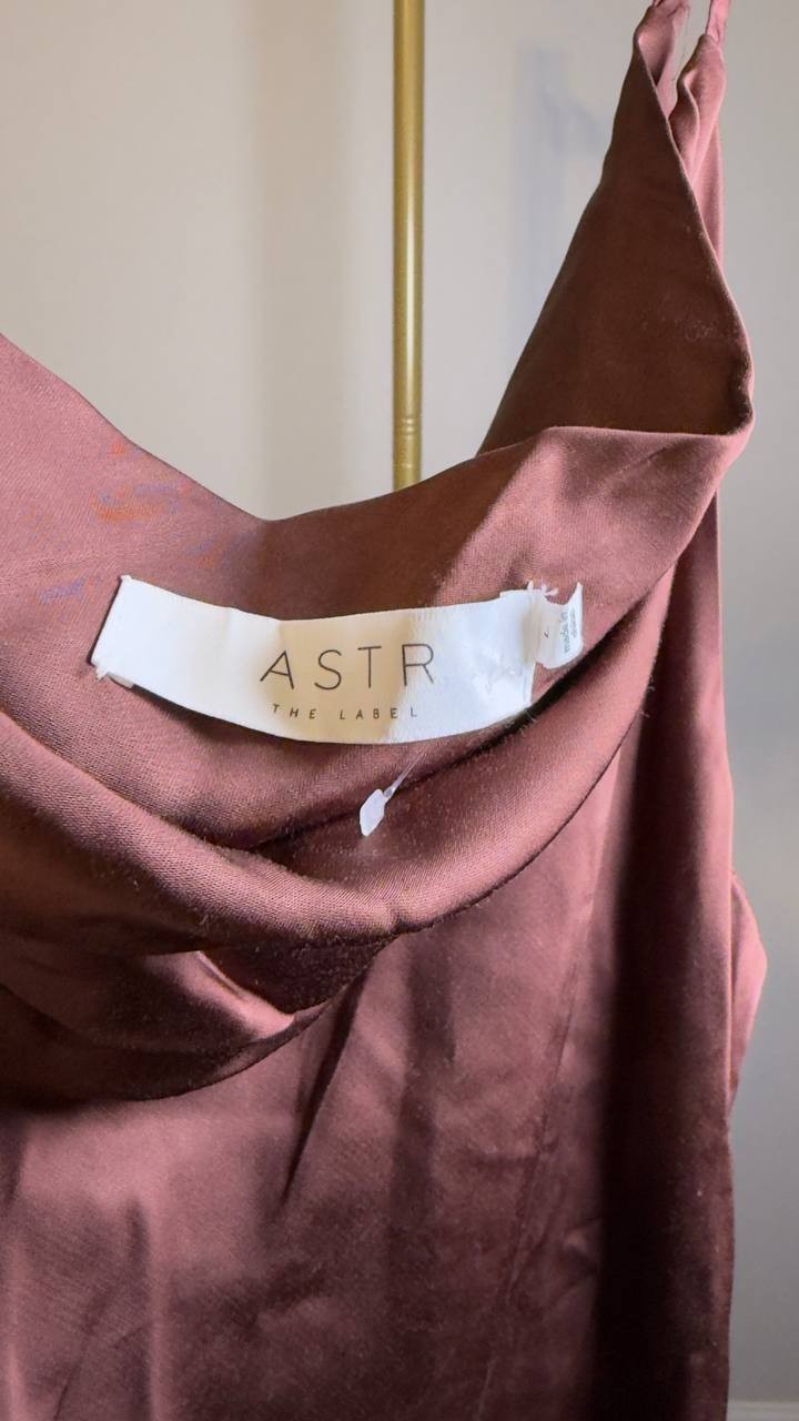 ASTR the Label Glynis Sleeveless Viscose Dress Mulberry L NWT $109