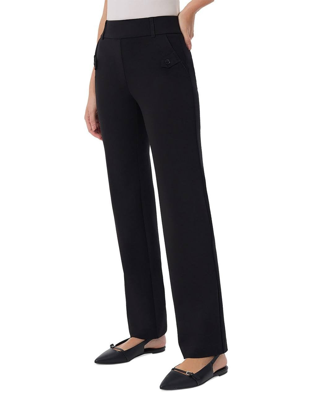 Jones New York Women’s Pull‑On Straight‑Leg Pants Black XL $79.50 NWT