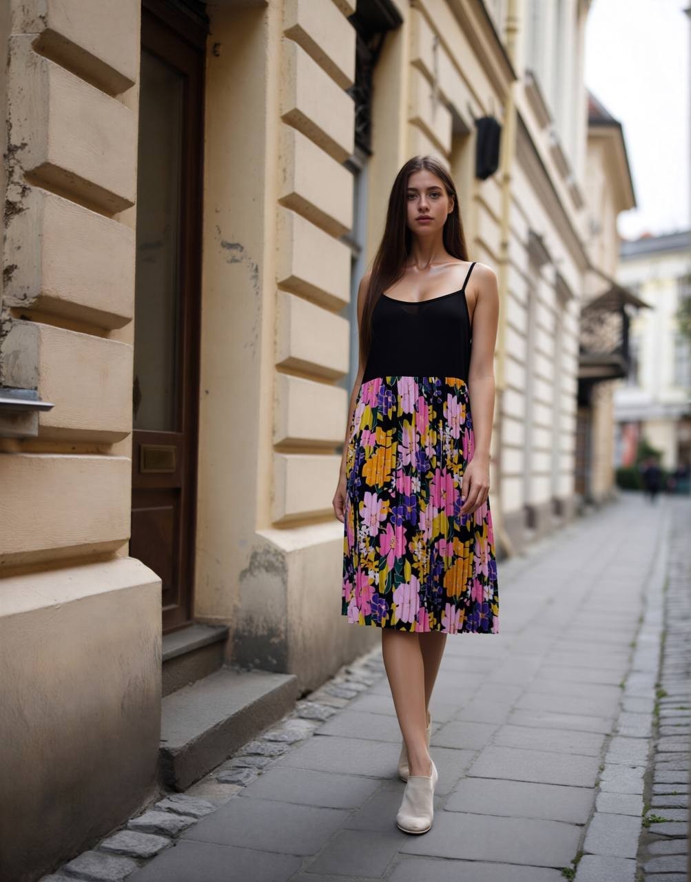Garcia Floral Pleated Knee‑Length Dress – Sizes S & M – NWT – $84.98