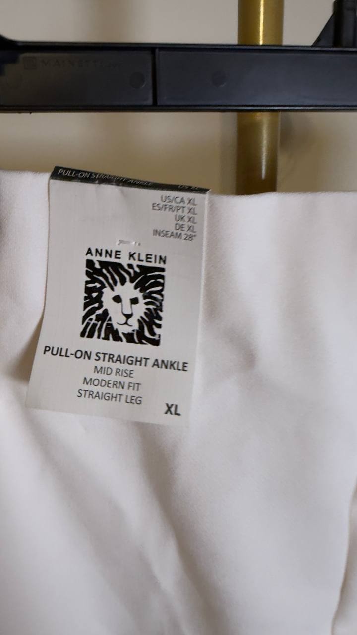 Anne  Klein  Women’s   Straight  Leg  Pants  White  Dove  XL  NWT  $79