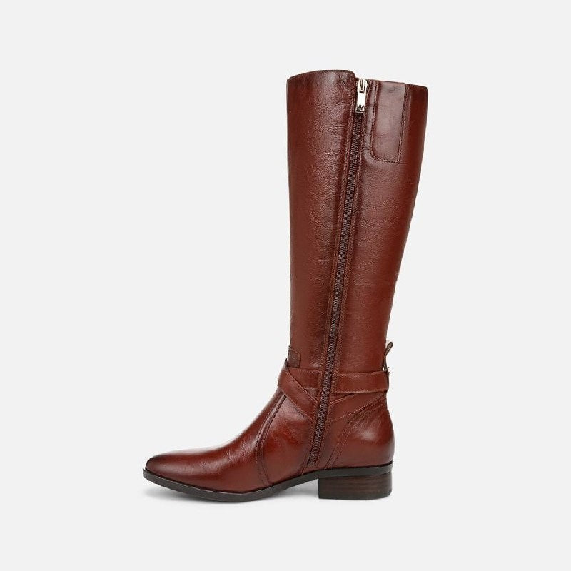 Naturalizer Rena 2 Boots7W Deep Saddle Leather Wide Calf Riding NIB msrp$325