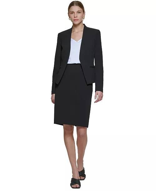 Calvin Klein Asymmetrical Open‑Front Blazer Black 10 NWT $109.98