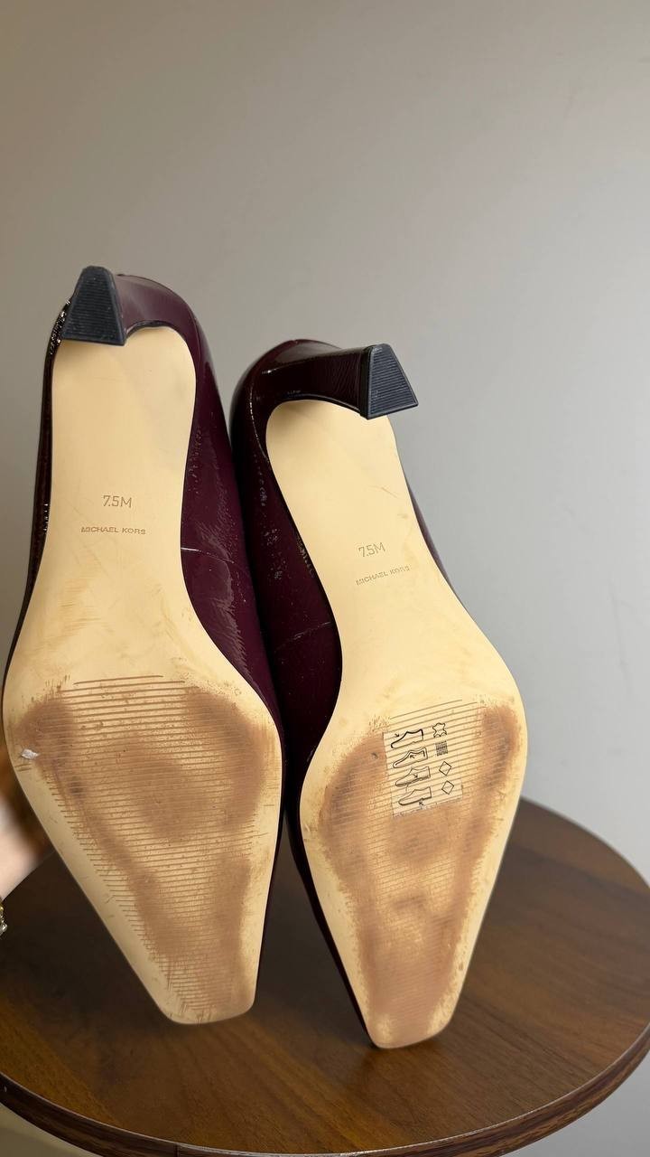 Michael Kors Oxblood Patent Leather Pumps 7.5M Pre‑Owned w/ Box MSRP $125
