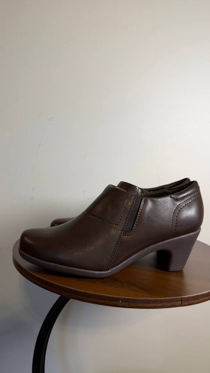 Easy Spirit Caine Booties 9.5M Dark Brown Side‑Zip Round Toe NIB msrp$95