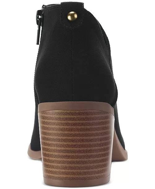 Style & Co Felaa Asymmetrical Booties Black 8.5M Microfiber Fabric $79.90 NWB