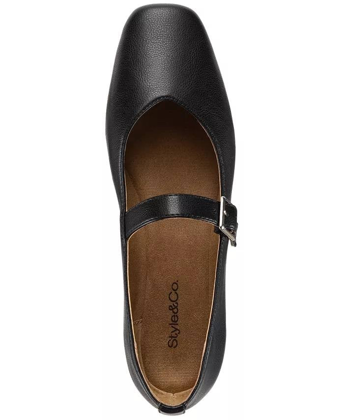Style&Co Women’s Ballet Flats 10M Black Man-Made – New in Box