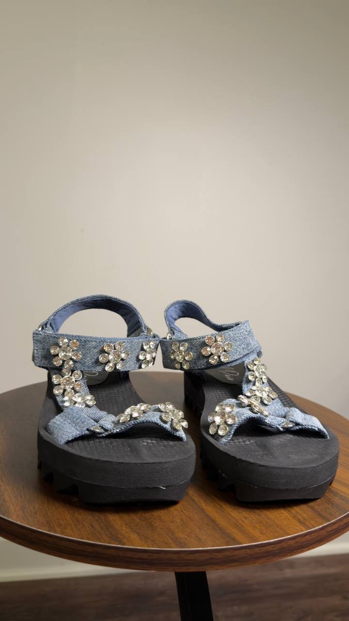 Wild  Pair  Sporty  Sandals  Denim  6  M  New  $69.90