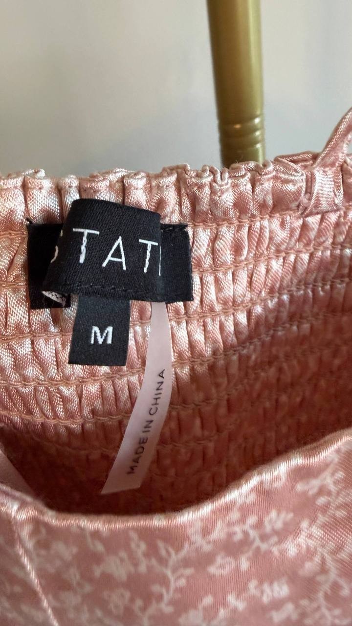 1.State Women’s Printed Peplum Top Pink M $79 NWT