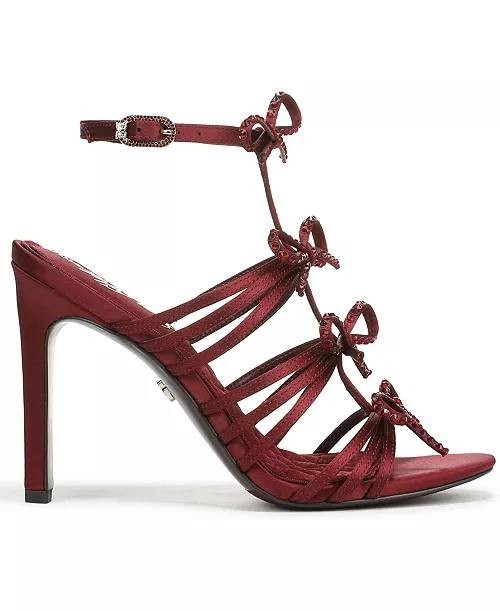 Sam Edelman Iman Sandals 11M Burgundy Strappy Lace‑Up Stiletto Heel NIB msrp$155