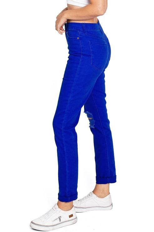 Celebrity Pink High Rise Color Wash Straight Leg Jeans Royal Blue 7/28 NWT