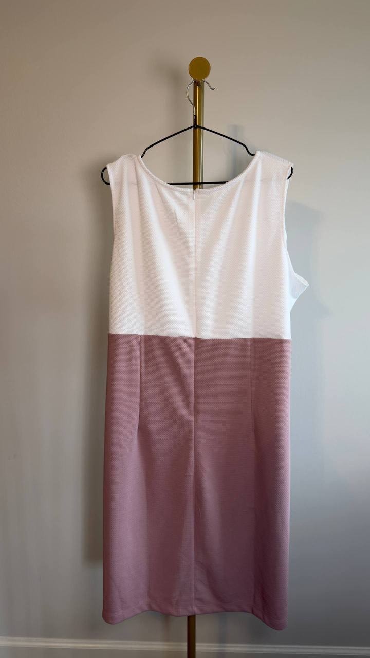 NY Collection Plus Size Sleeveless Knee‑Length Dress Blush 18W NWT