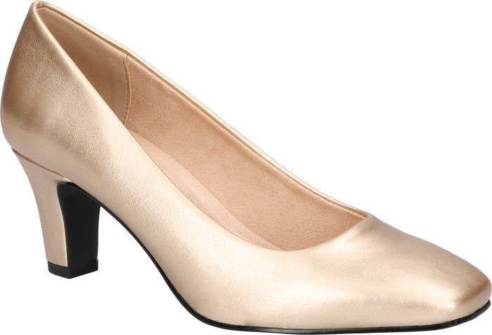Easy Street Toe Pumps 7M Gold Synthetic Heels New in Box