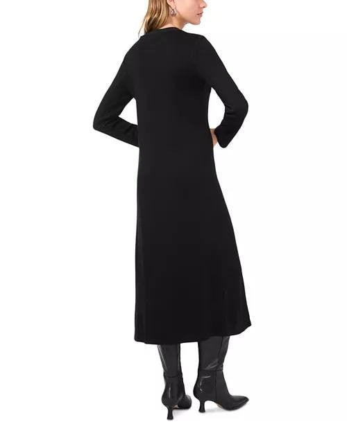Vince Camuto Rib‑Front Midi Dress – 2X – Black – NWT