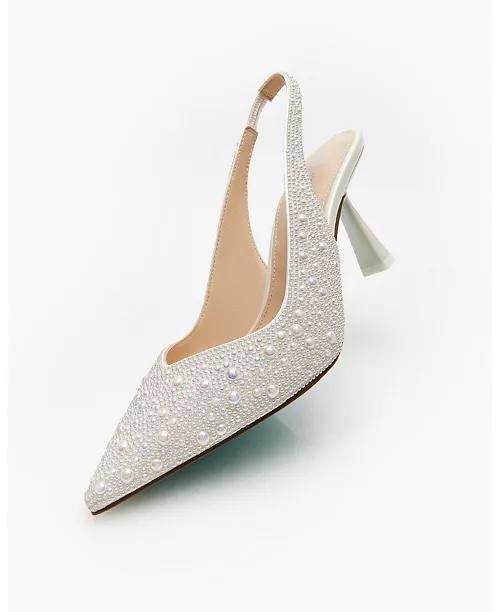 Betsey  Johnson  Slingback  Pumps  Ivory  9W  New  $119