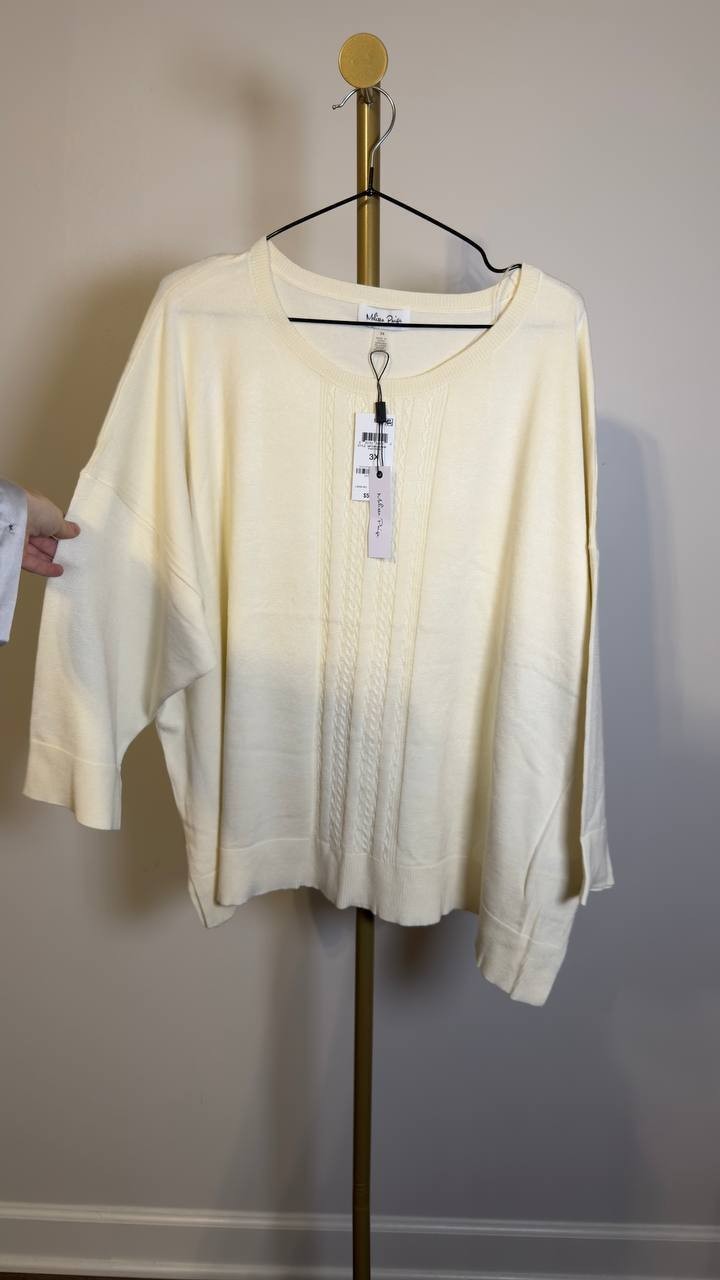 Melissa Paige  Drop‑Shoulder Sweater Papyrus 3X NWT $52