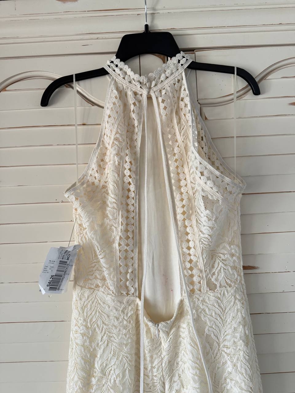 Guess White Liza Lace Maxi Dress Cream White Mult Size M NWT $178