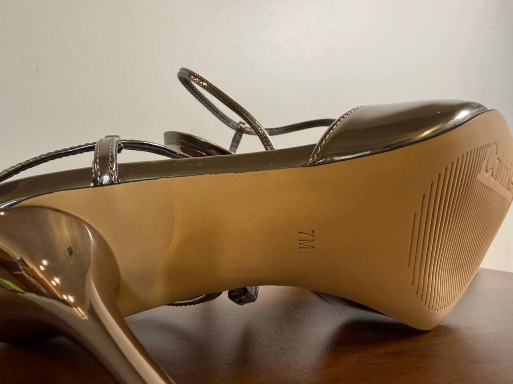 Calvin Klein Cordera Strappy Stiletto Pumps – Mirror Metallic–Size 7M–NIB