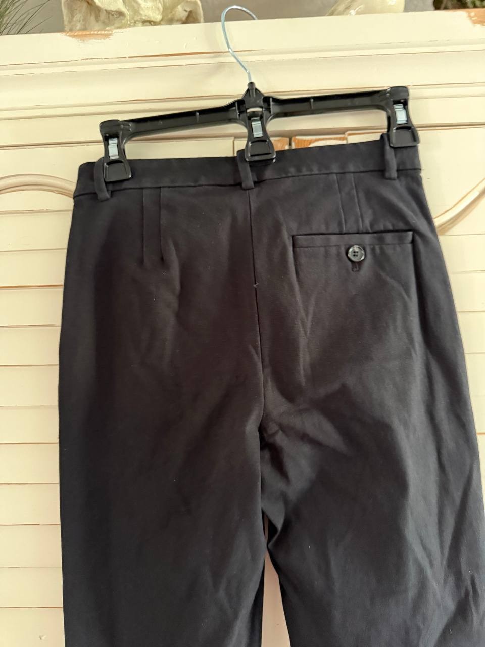 Theory Sleek Flannel High Waist Taper Pants – Black, Size 00