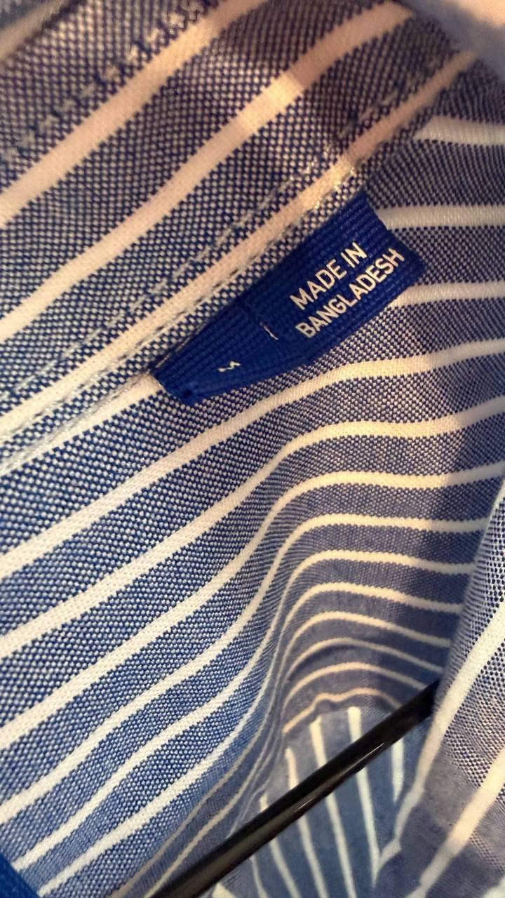 HUGO Men’s Blue Striped Shirt 100% Cotton Modern Fit M $171 NWT