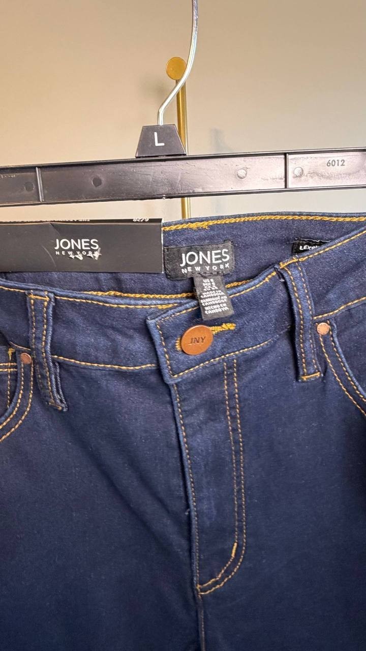 Jones New York Petite High Rise Kick Flare Cropped Jeans Indigo 6 NWT $79.50