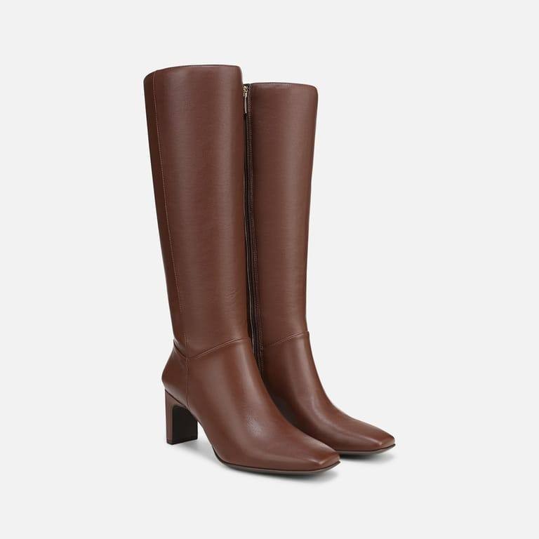 Naturalizer Nona Knee High Boots Cappuccino 8.5W Faux Leather $185 NWB