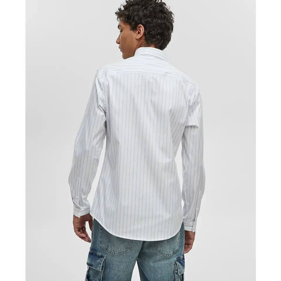 Mode of One Men’s Slim‑Fit Button‑Down Sport Shirt Pale Indigo Stripes L NWT