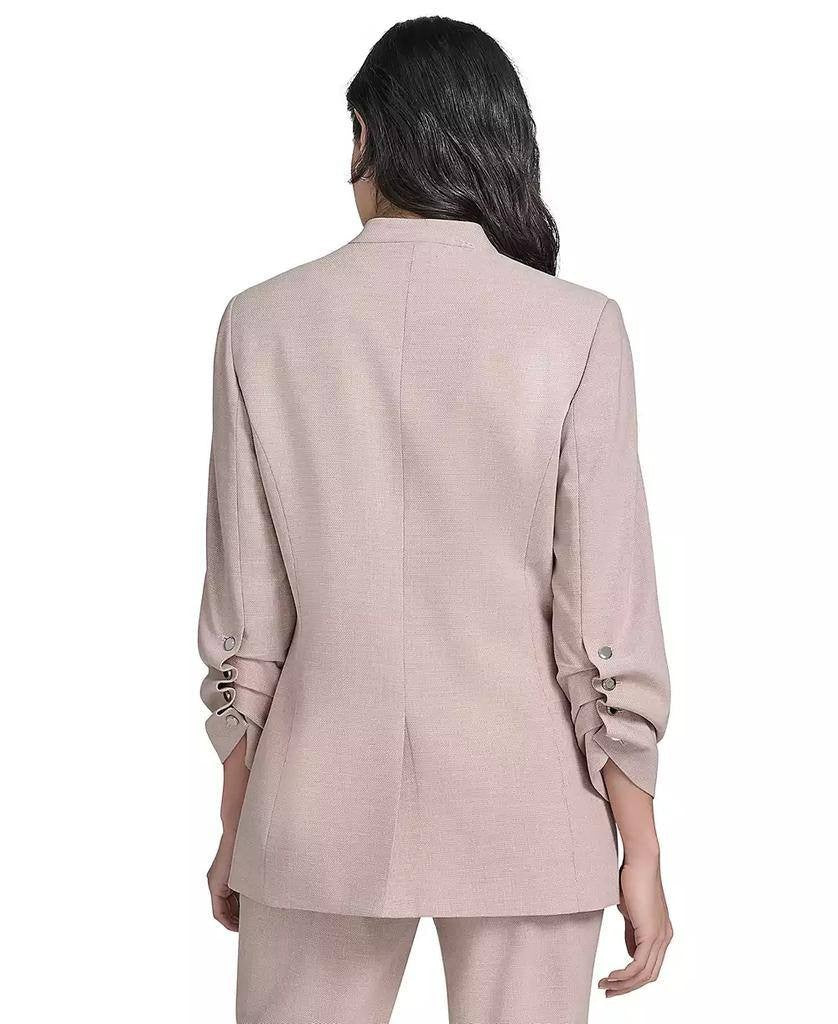Calvin Klein One-Button Textured Jacket Polyester Pink 2P NWOT