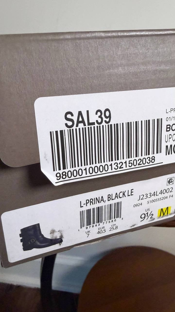 Franco Sarto Prina Boots 9.5M Black Leather Moto Block Heel Zip NIB msrp$180