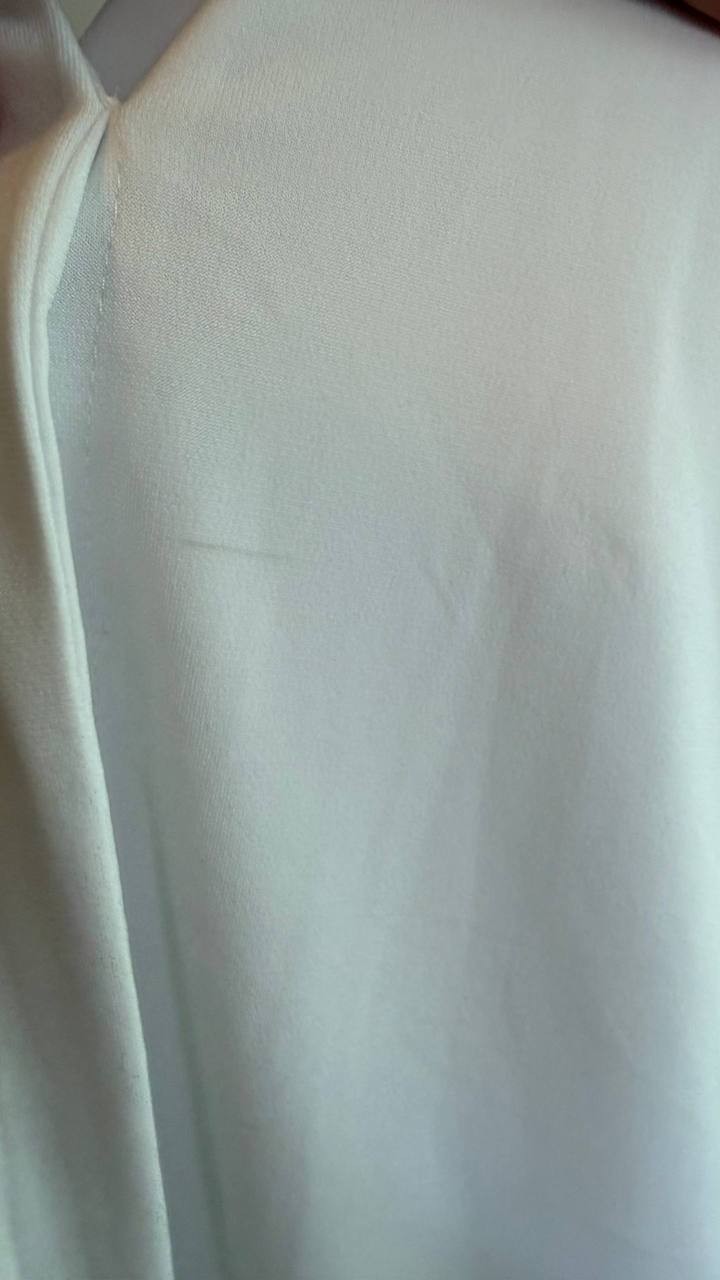 Calvin Klein Gathered V‑Neck Sleeveless Top White Hidden Buttons Size S NWT $49