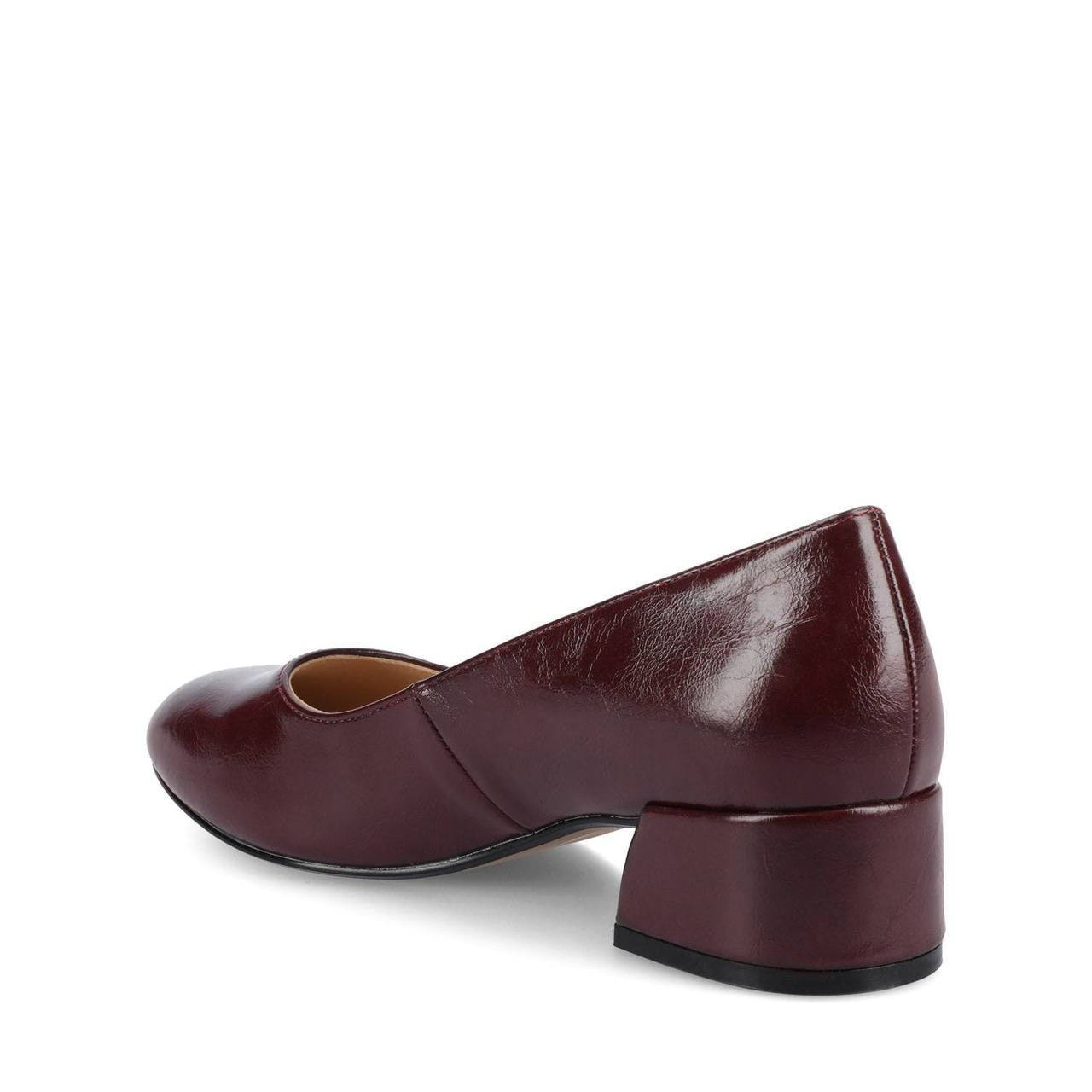 Journee SAAR II Low Pump Heels Oxblood 7.5WD Vegan Leather MSRP $79.99 NWB