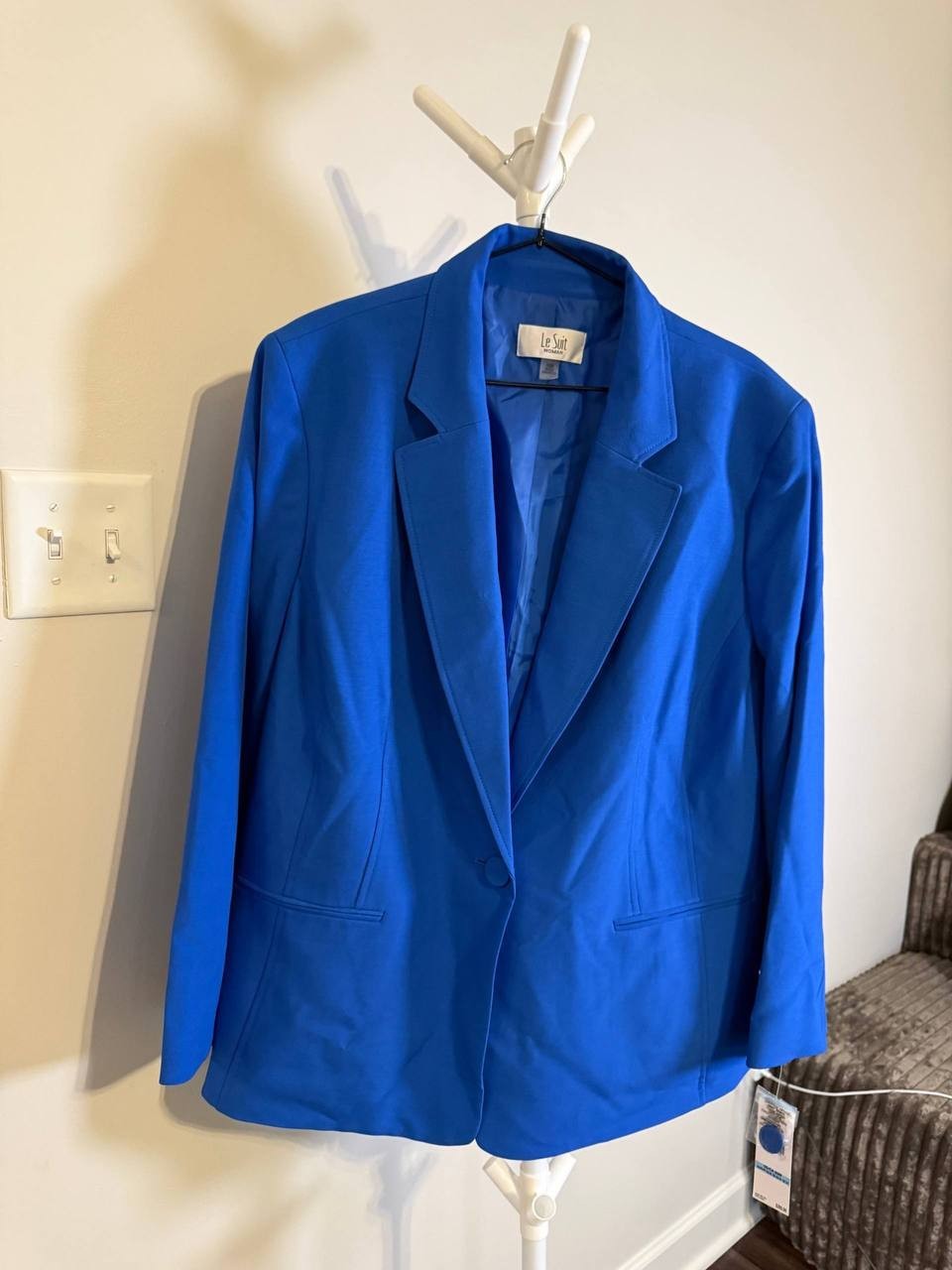 Le Suit Plus Notched‑Lapel Blazer & Pants Set –Blue– Size 20W – NWT – $265