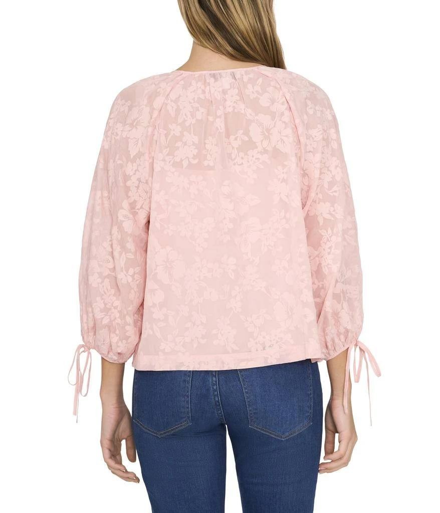 CeCe Button‑Up Puff‑Sleeve Front‑Tie Top – Size L – NWT – $99