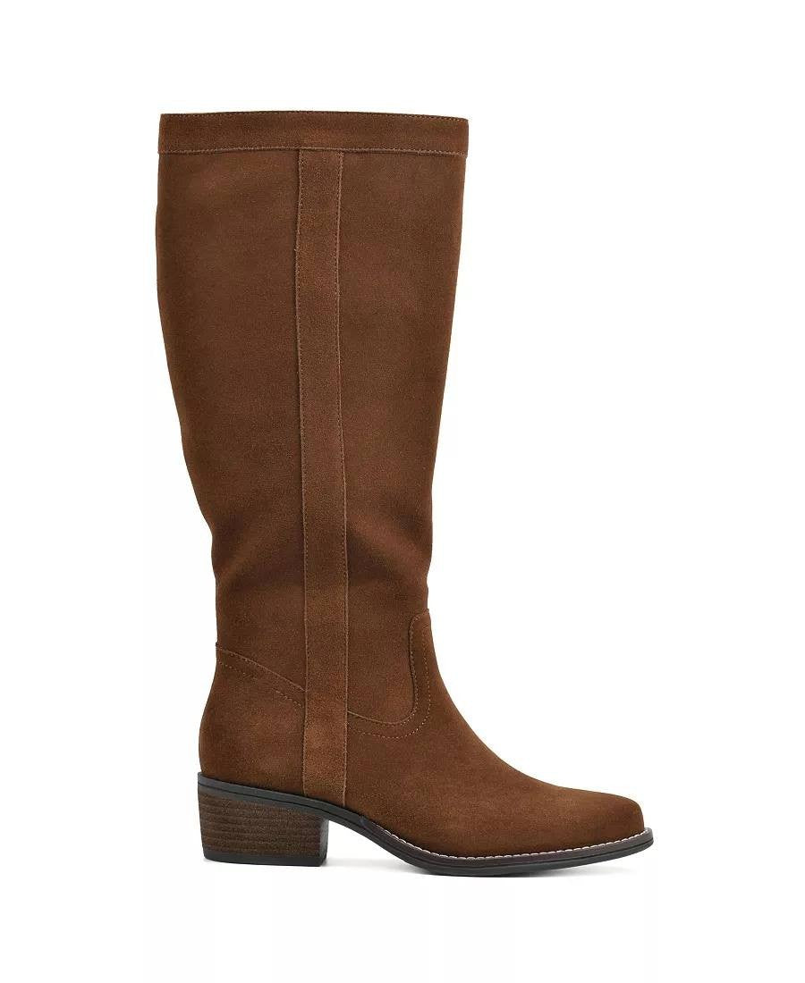 White Mountain Altitude Boots 7W Hazel Suede Knee‑High  Zip NIB msrp$149
