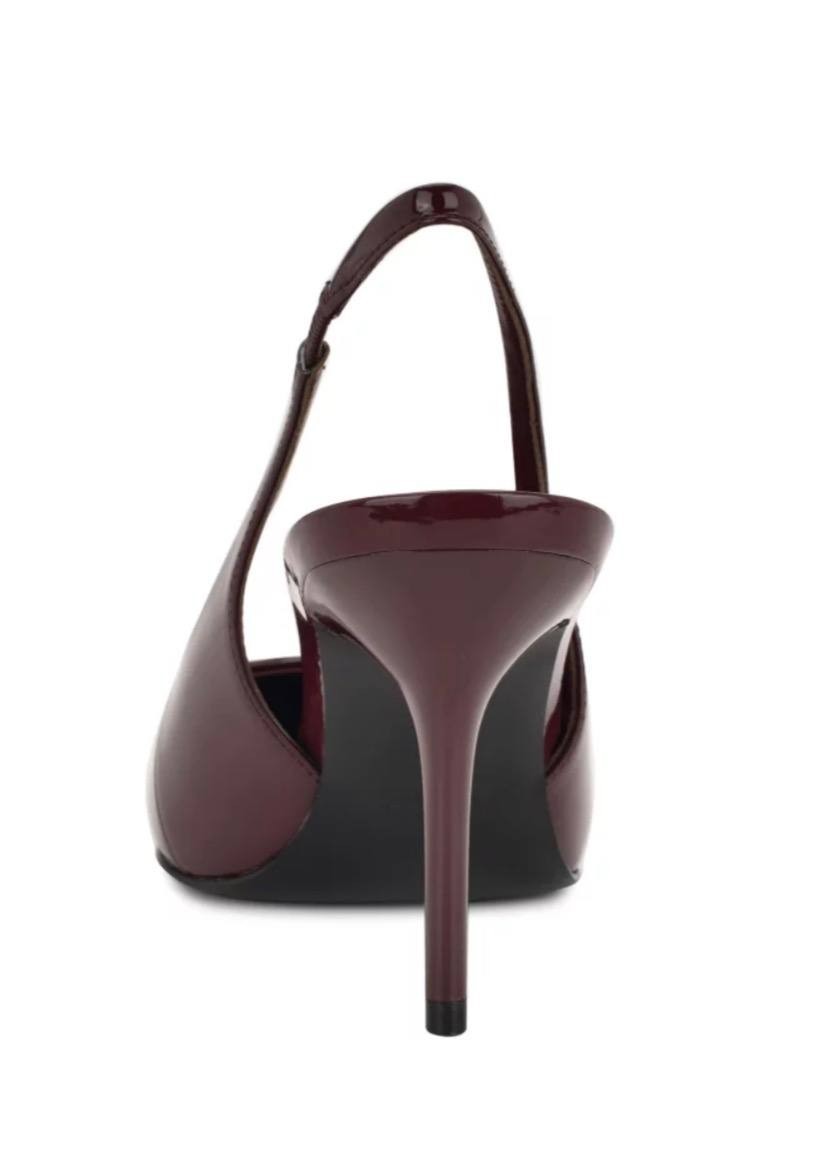 Nine West Dark Red Man‑Made Toe Slingback Pumps Size 9M NIB MSRP $119