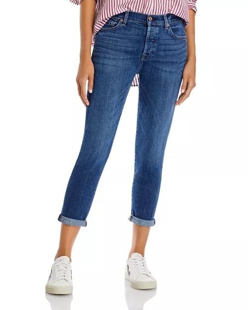 7 For All Mankind Josefina High Rise Cropped Boyfriend Jeans Vanity 29 NWT