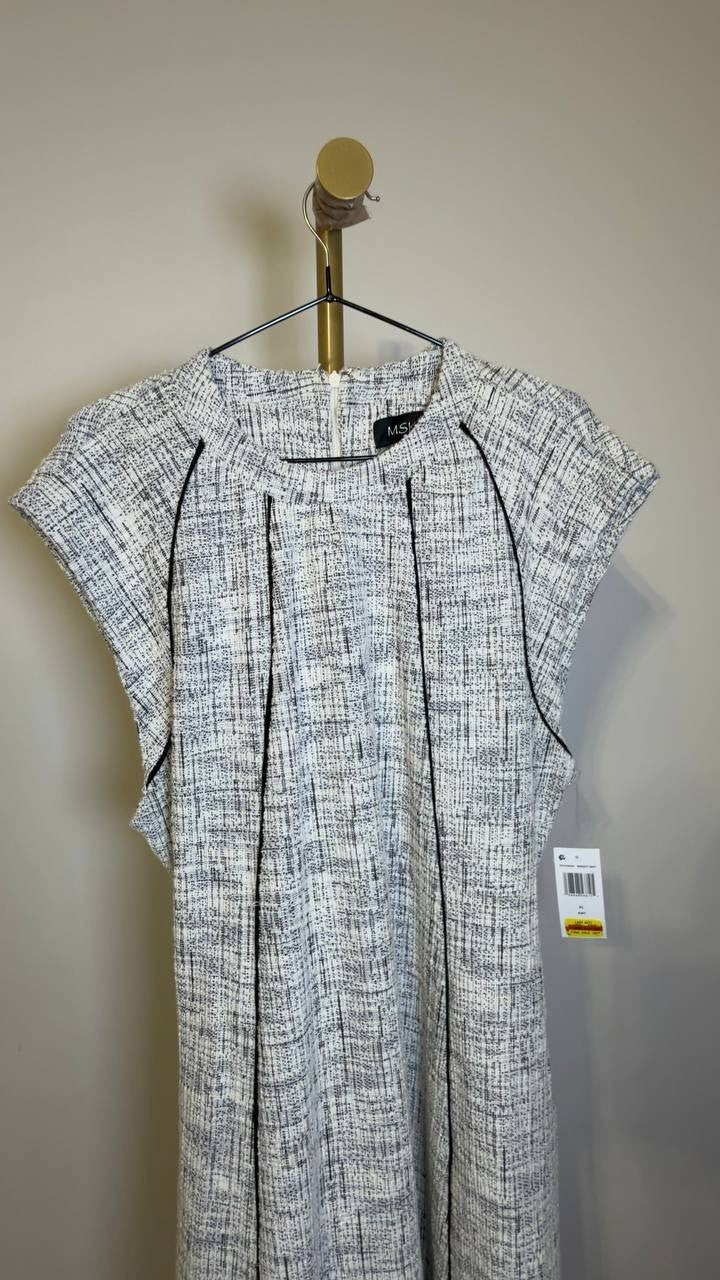 MSK Women’s Short‑Sleeve Crewneck Knit Dress Bright White XL NWT $109