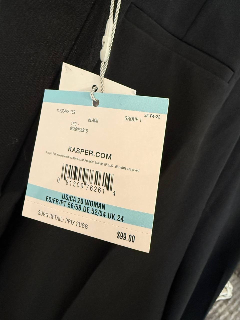 Kasper Stretch Crepe Wide‑Leg Trouser – Size 20 – NWT – $99