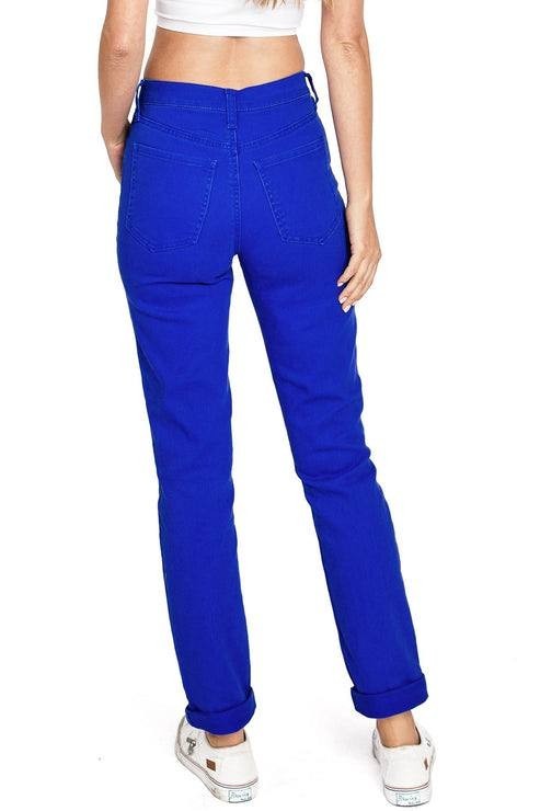 Celebrity Pink High Rise Color Wash Straight Leg Jeans Royal Blue 7/28 NWT