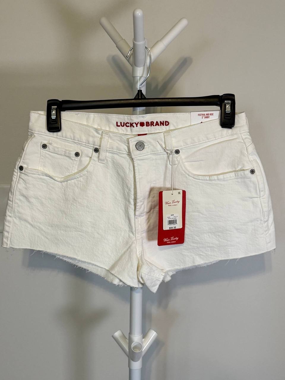 Lucky Brand Mid‑Rise Festival Denim Shorts – Size 8/29 – NWT – $69.50