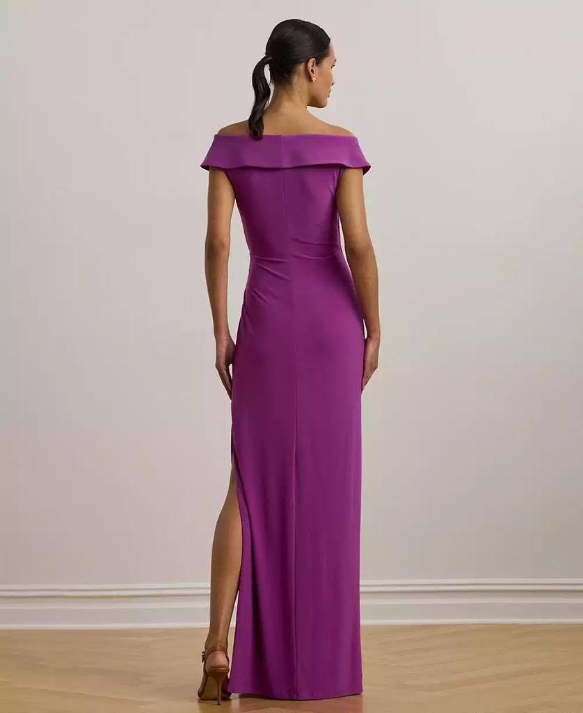 Lauren Ralph Lauren Off‑Shoulder Jersey Gown Purple Dawn 12 $225 NWT