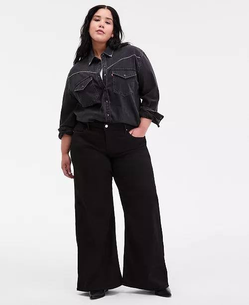 Levi’s 318 Shaping Wide Leg Jeans Plus Size 20W Black NWT $74.94