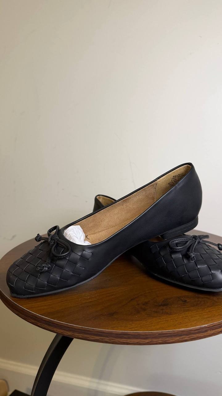 Style & Co Baileyy Woven Snip Toe Ballet Flats Black Women’s 5.5 NWB $59.90