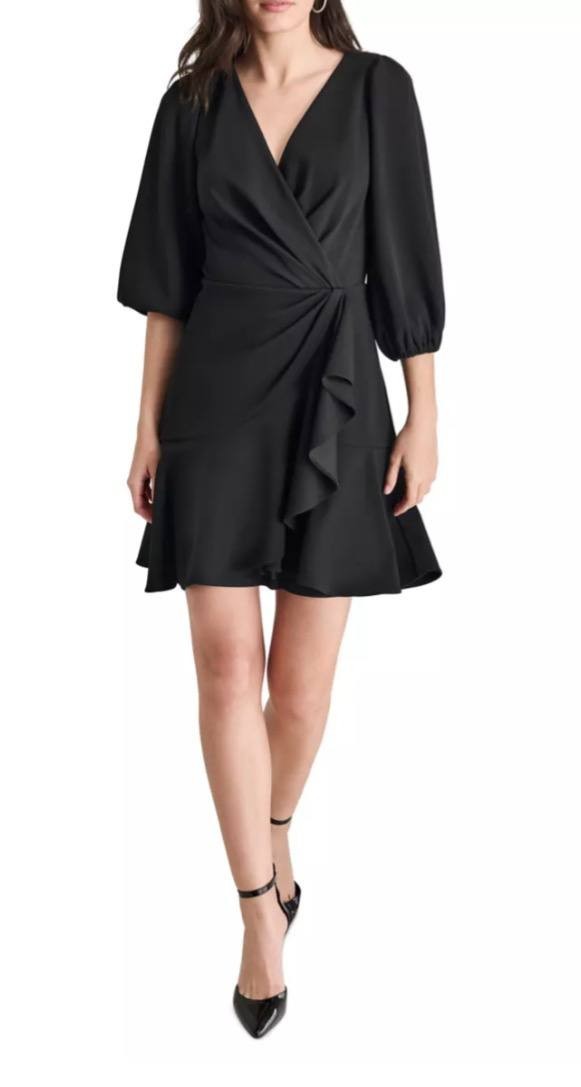 DKNY Women’s Solid Wrap Sheath Dress – Black – Size 4 – NWT – $129