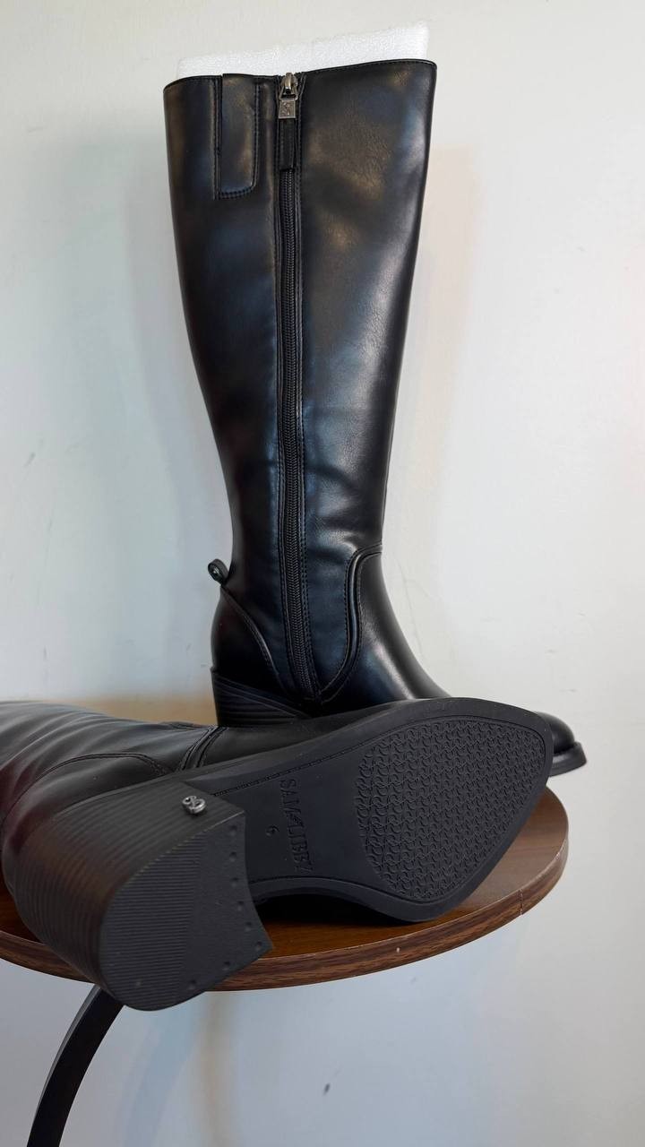 Sam & Libby Iris Knee High Boots Black 6WC Man‑Made $120 NWB