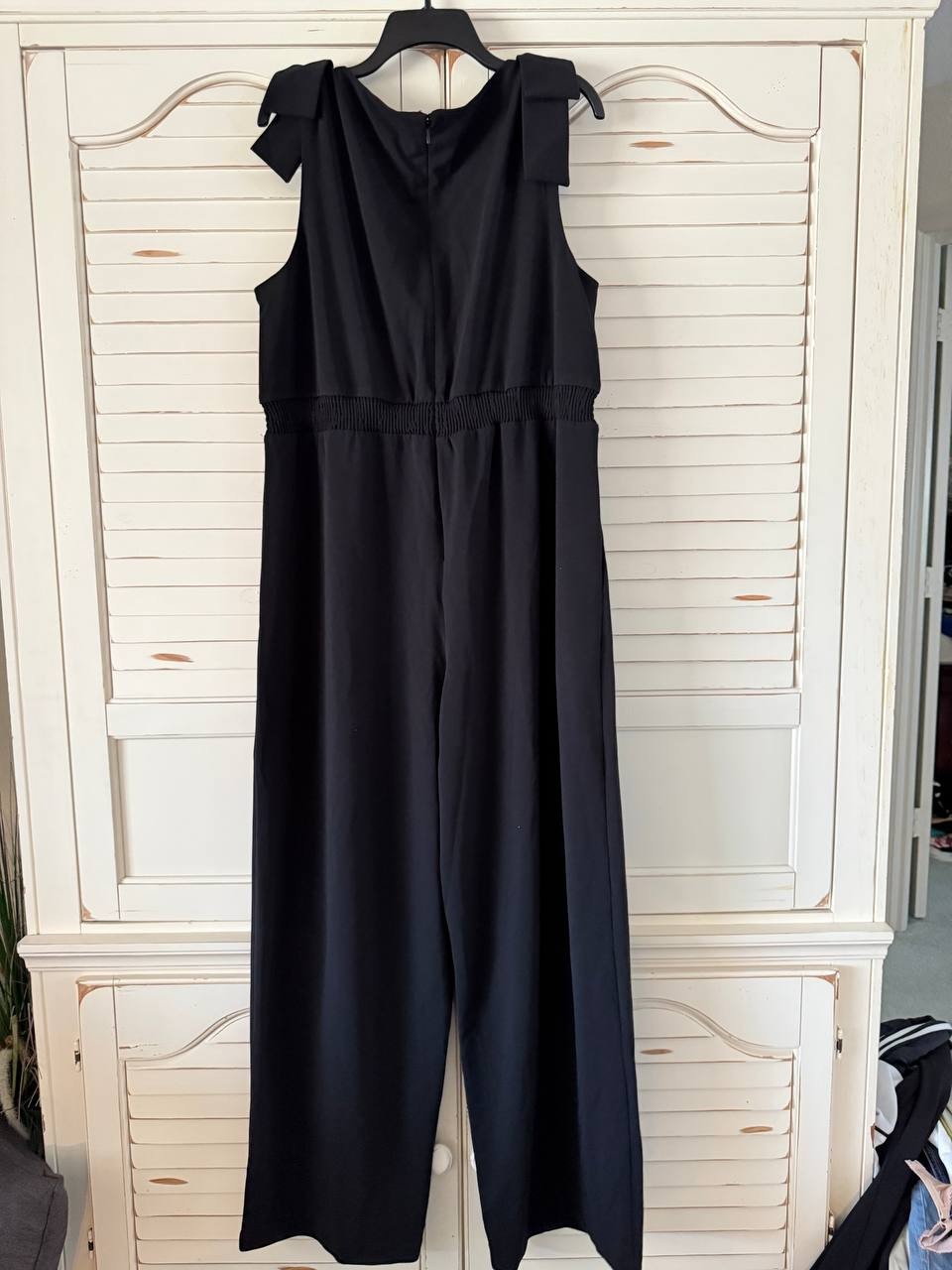 Kasper Plus Tie Strap Jumpsuit Black Size XL NWT $119 – Elegant Chic