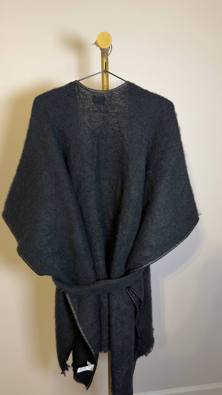 I.N.C. International Concepts Cozy Belted Ruana Topper Black One Size NWT $88