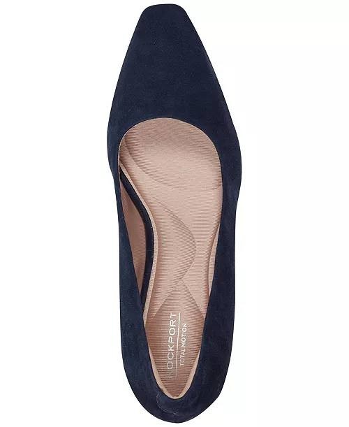 Rockport Dark Blue Suede Block Heel Pumps 6W NIB MSRP $130