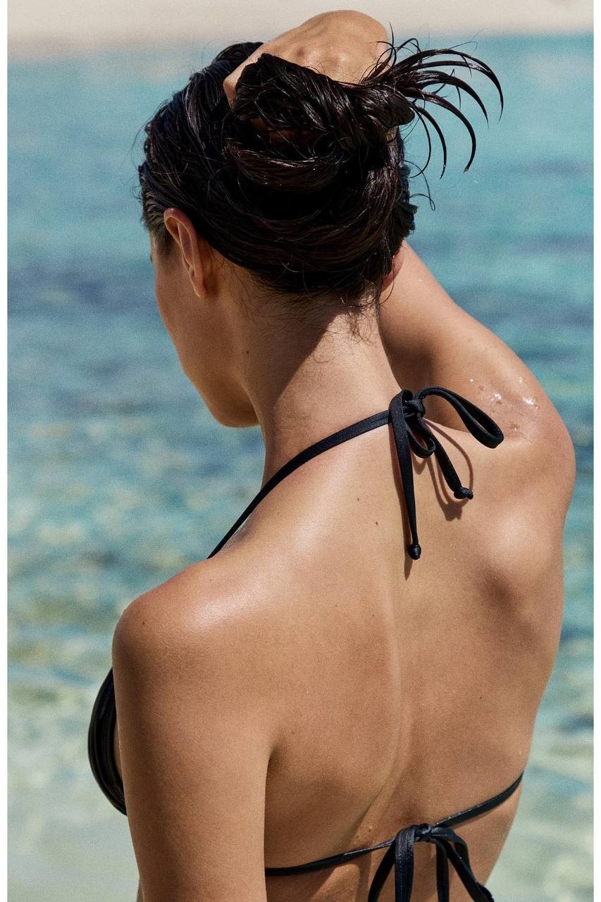 Cotton On Body Slider Triangle Bikini Top Black S/P NWT $24.99