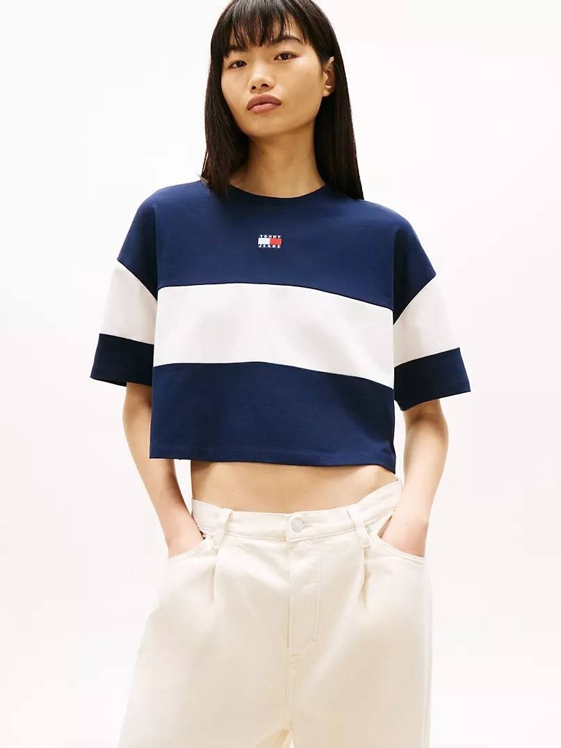 Tommy Hilfiger T-Shirt Navy/White M Pre-Owned Excellent $39.50